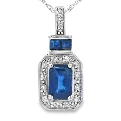 .84ct Sapphire Diamond Fashion Pendants 14KT White Gold by Bids.com