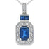 .84ct Sapphire Diamond Fashion Pendants 14KT White Gold by Bids.com