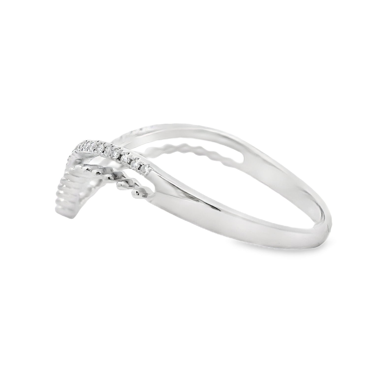 .09ct Diamond Fashion band rings 10KT White Gold
