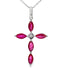 Ruby Diamond Cross Religious Pendant 10KT White Gold by Bids.com