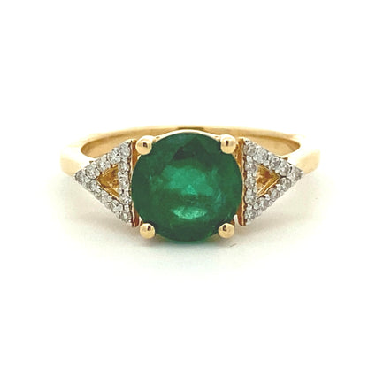 Genuine 2.12ct Emerald Diamond Ring 14KT Yellow Gold by Bids.com