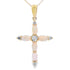 Opal Diamond Cross Religious Pendant 10KT Yellow Gold by Bids.com