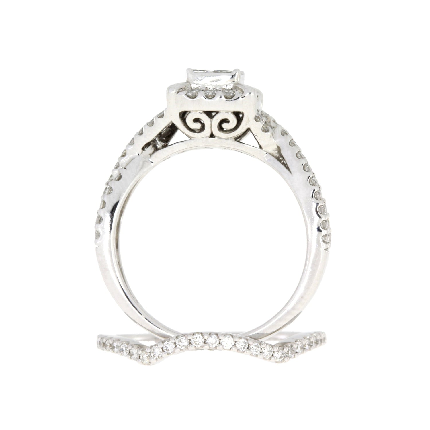 1.00ct Diamond Engagement Ring Set 10KT White Gold