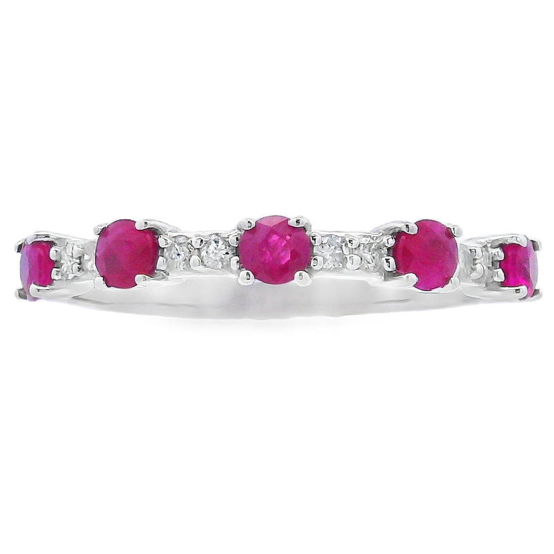.70ct Ruby Diamond Wedding Band Ring 10KT White Gold by Bids.com
