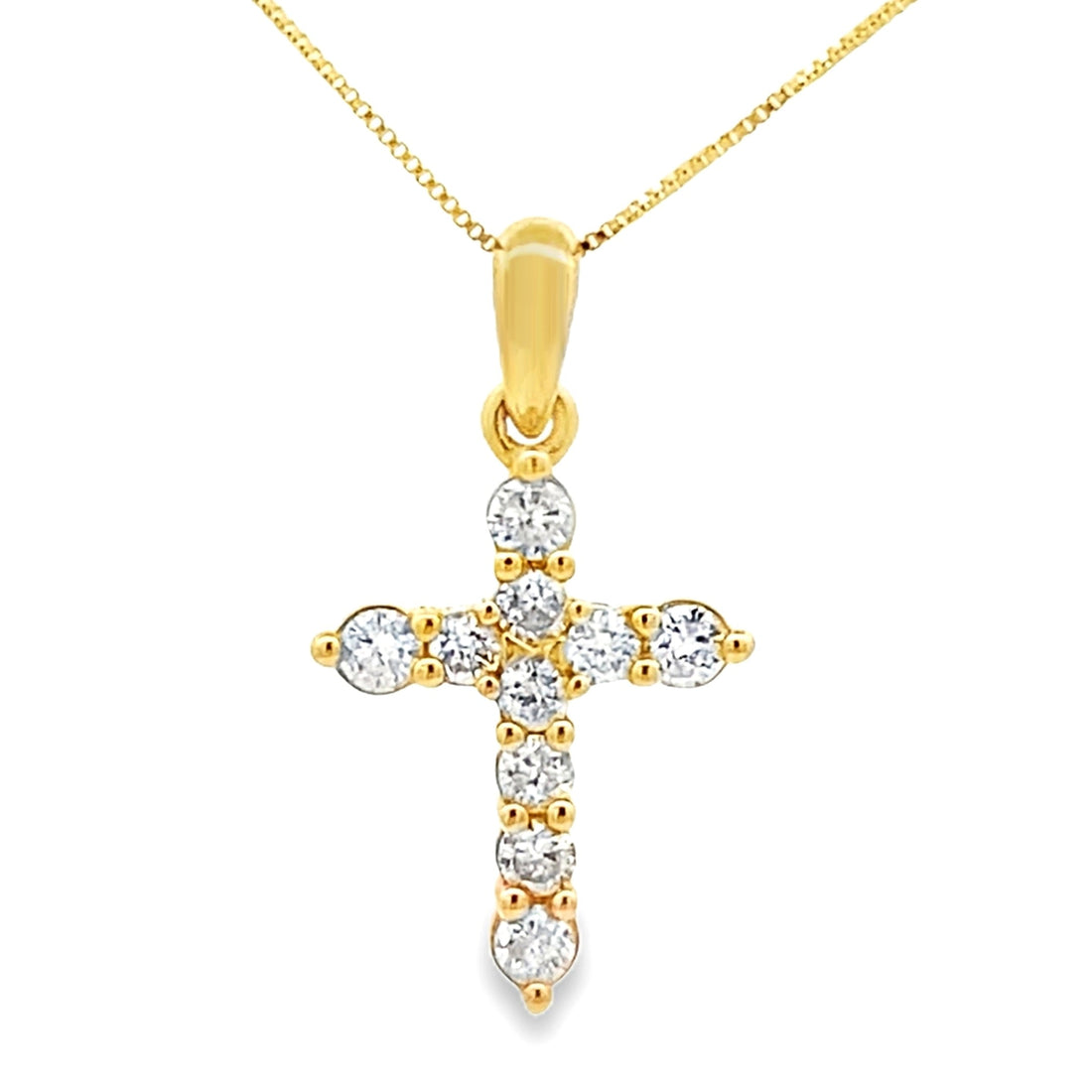 .23ct Diamond Cross Religious Pendant 14KT Yellow Gold by Bids.com