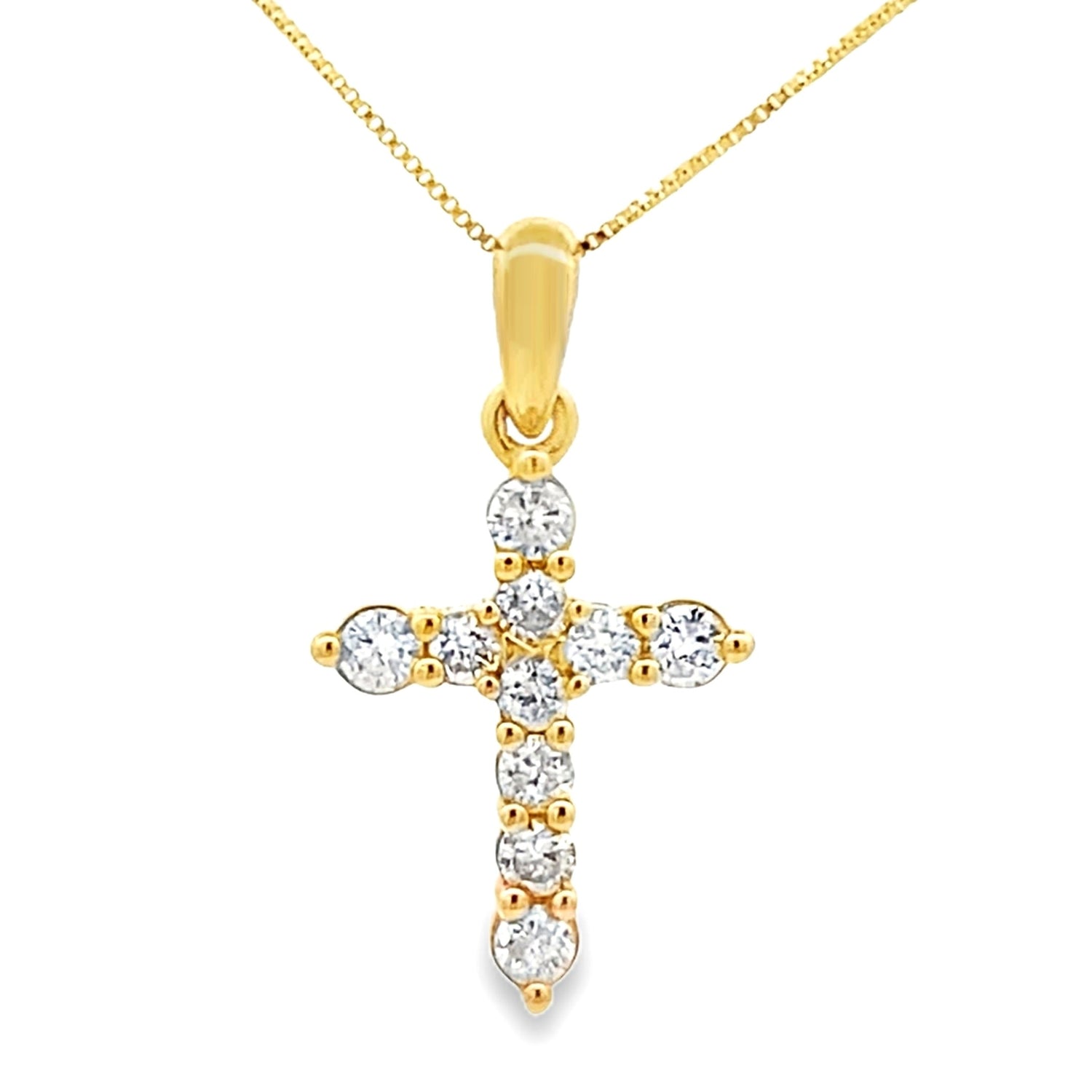.23ct Diamond Cross Religious Pendant 14KT Yellow Gold by Bids.com