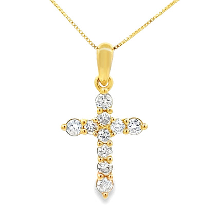 .23ct Diamond Cross Religious Pendant 14KT Yellow Gold by Bids.com