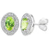 Genuine 1.18ct Peridot Diamond Earrings 10KT White Gold by Bids.com