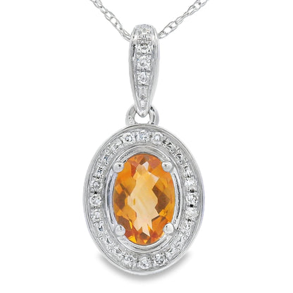 .48ct Citrine Diamond Fashion Pendants 10KT White Gold by Bids.com