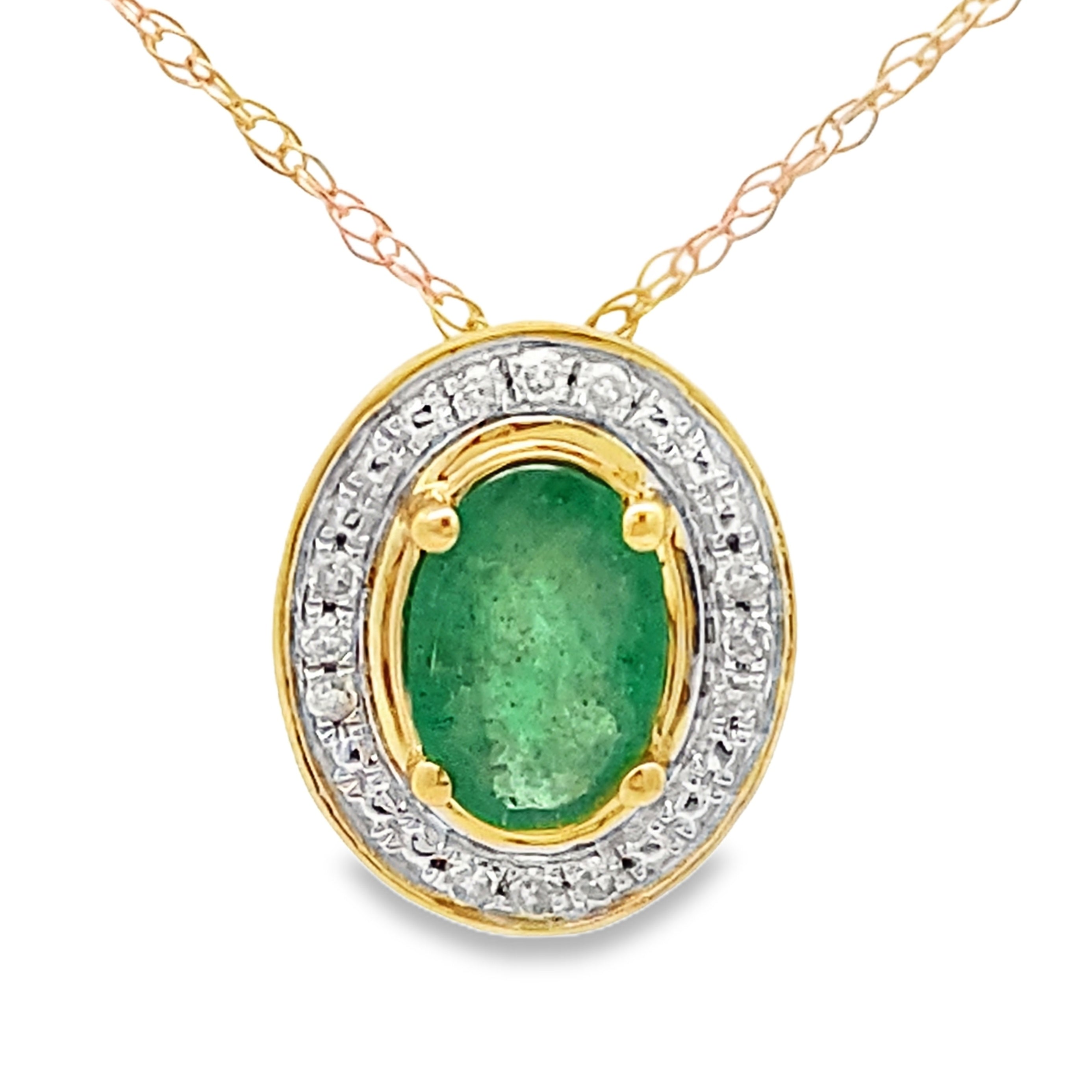 .46ct Emerald Diamond Fashion Pendants 10KT Yellow Gold by Bids.com