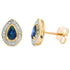 .58ct Sapphire Diamond Stud Earrings 10KT Yellow Gold by Bids.com