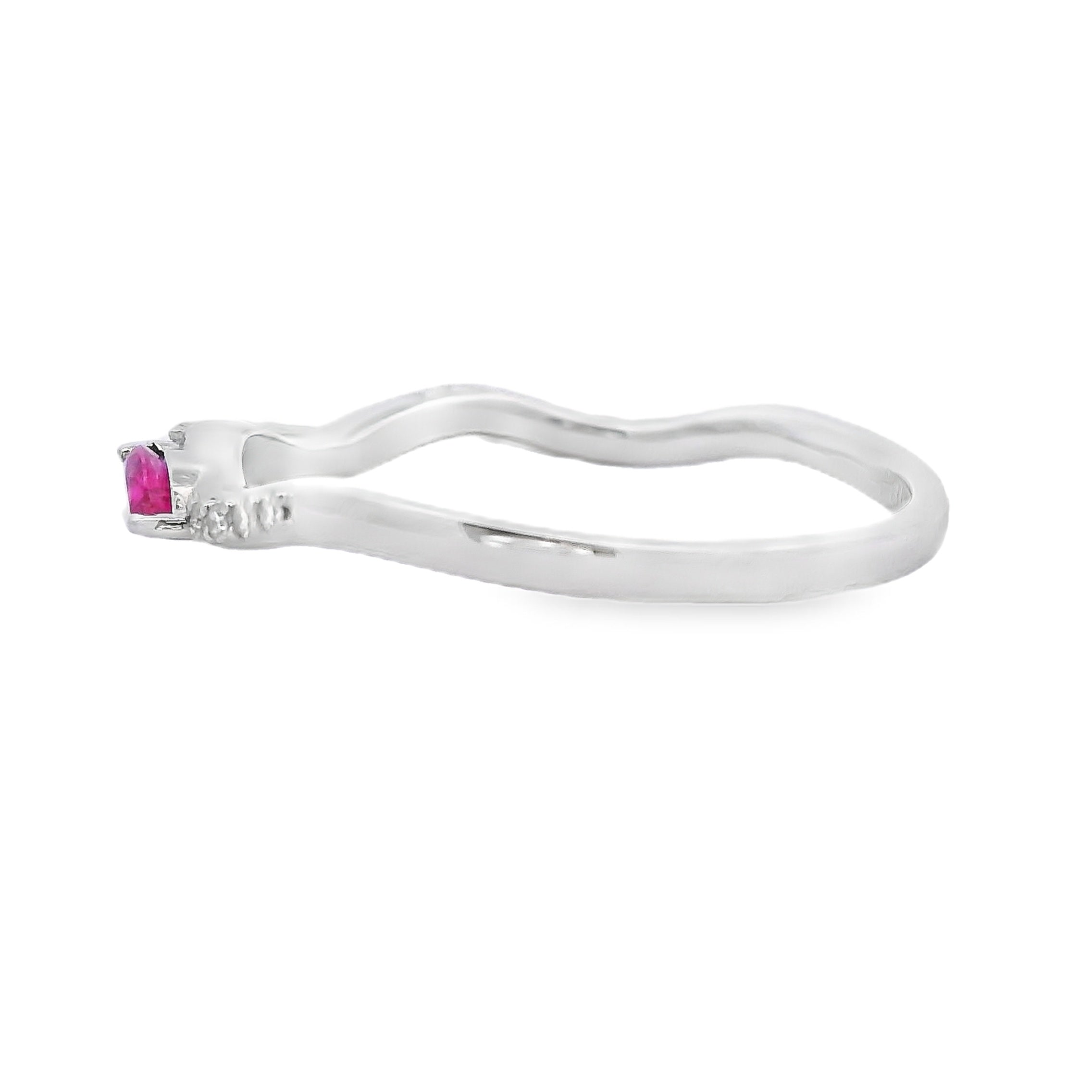 .21ct Ruby Diamond stackable band set 14KT White Gold by Bids.com