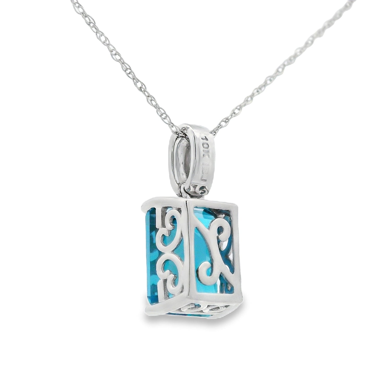 London Blue Topaz Fashion Pendants 10KT White Gold by Bids.com