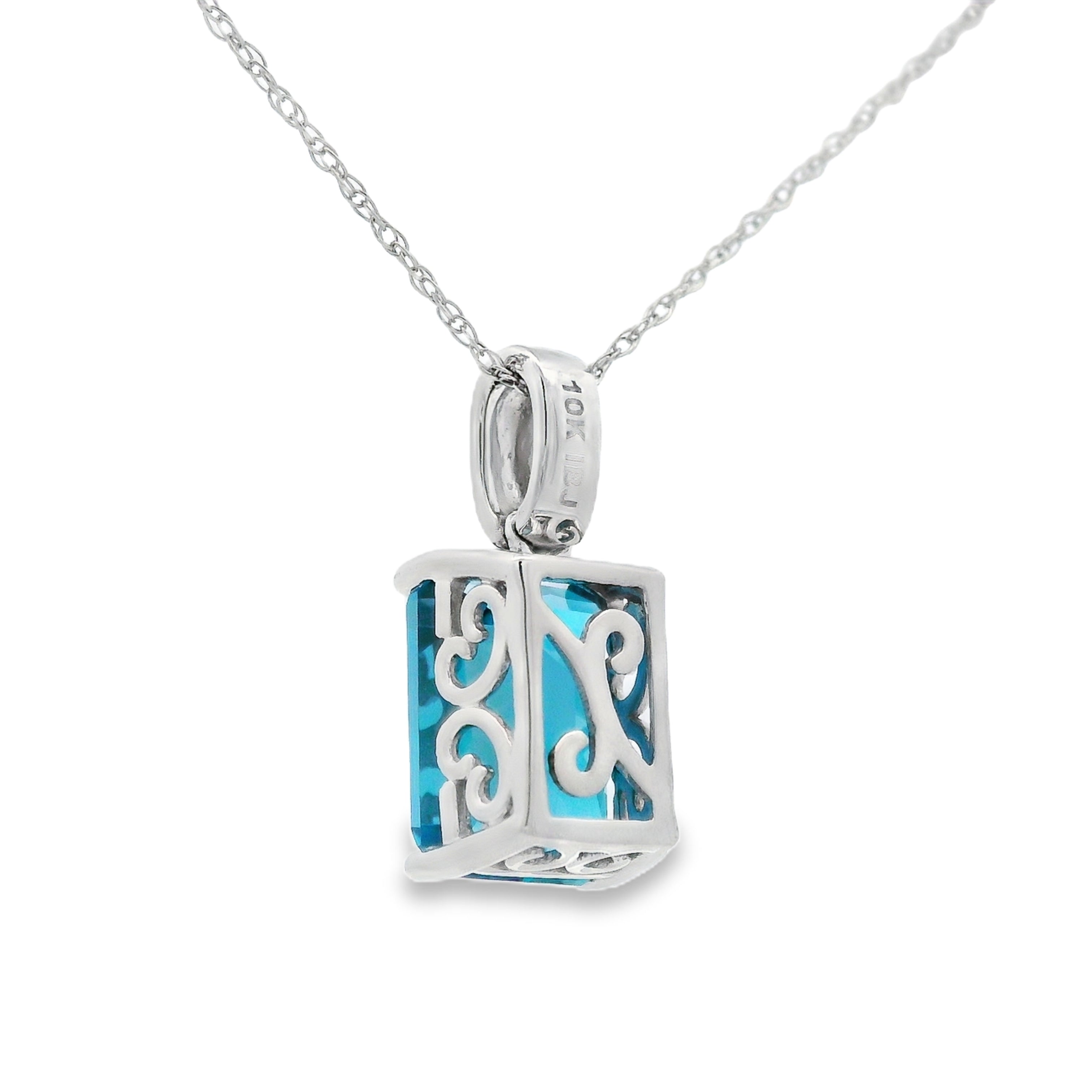 London Blue Topaz Fashion Pendants 10KT White Gold by Bids.com