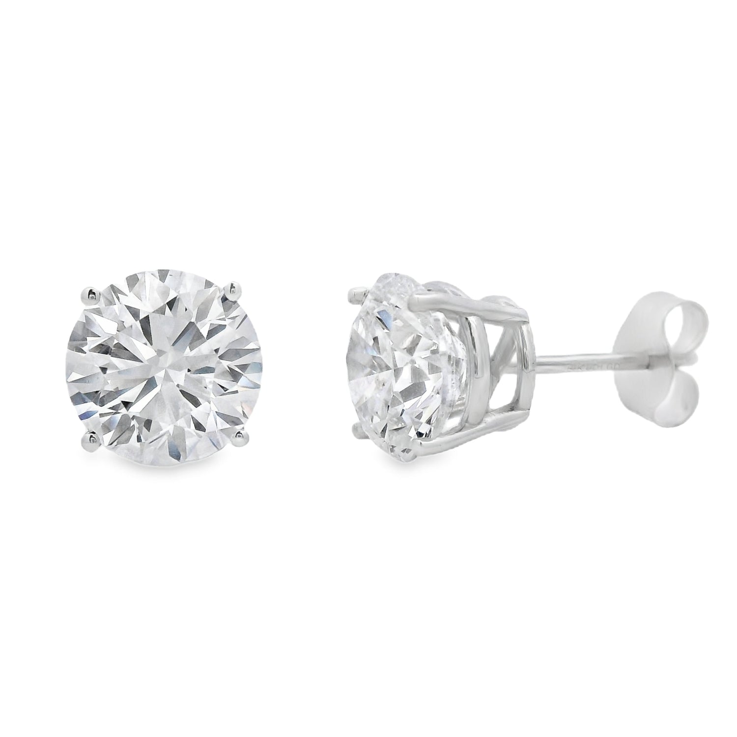 3.00ct Lab Grown Diamond Stud Earrings 14KT White Gold by Bids.com