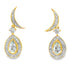 Aquamarine Diamond Dangle Earrings 10KT Yellow Gold by Bids.com