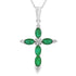 Emerald Diamond Cross Religious Pendant 10KT White Gold by Bids.com
