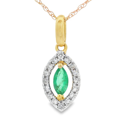 .21ct Emerald Diamond Fashion Pendants 10KT Yellow Gold by Bids.com