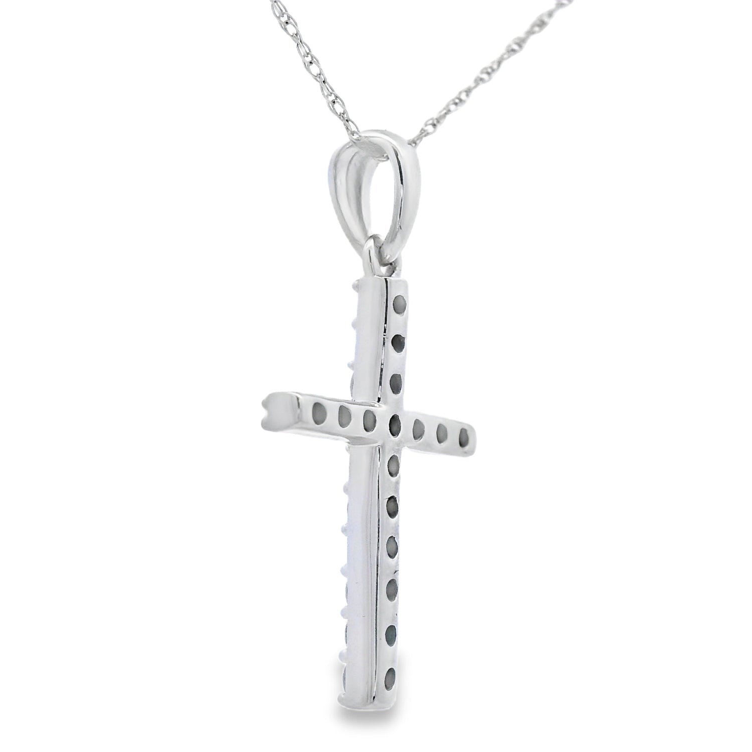 .30ct Diamond Cross Religious Pendant 14KT White Gold by Bids.com