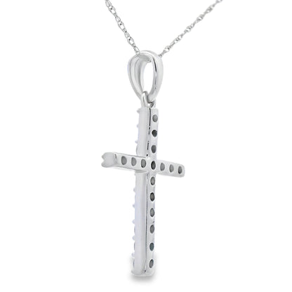 .30ct Diamond Cross Religious Pendant 14KT White Gold by Bids.com
