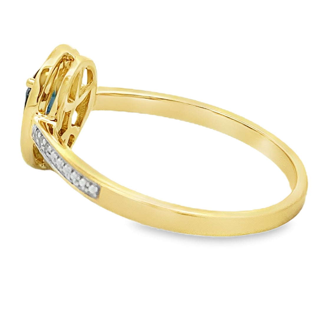 Natural .54ct Sapphire Diamond Ring 10KT Yellow Gold by Bids.com