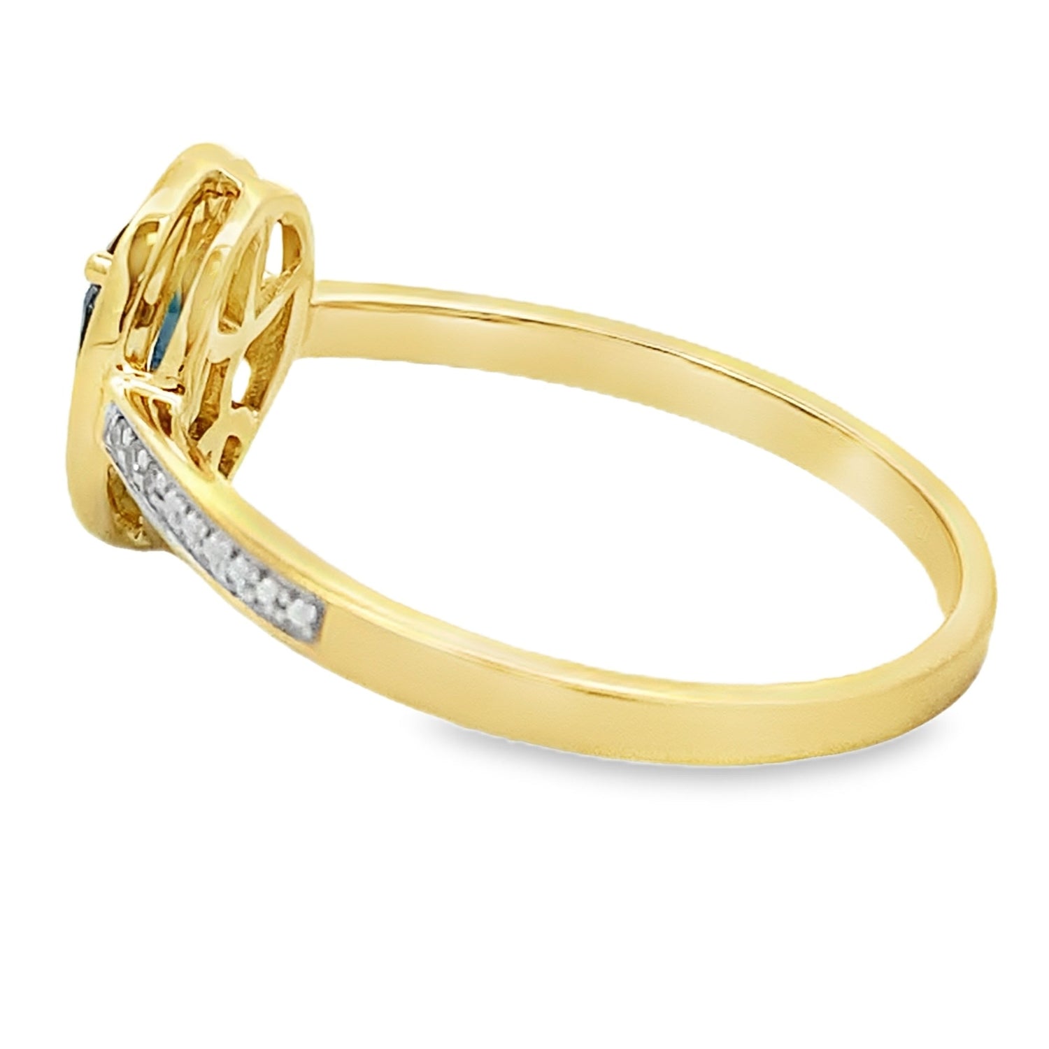 Natural .54ct Sapphire Diamond Ring 10KT Yellow Gold by Bids.com