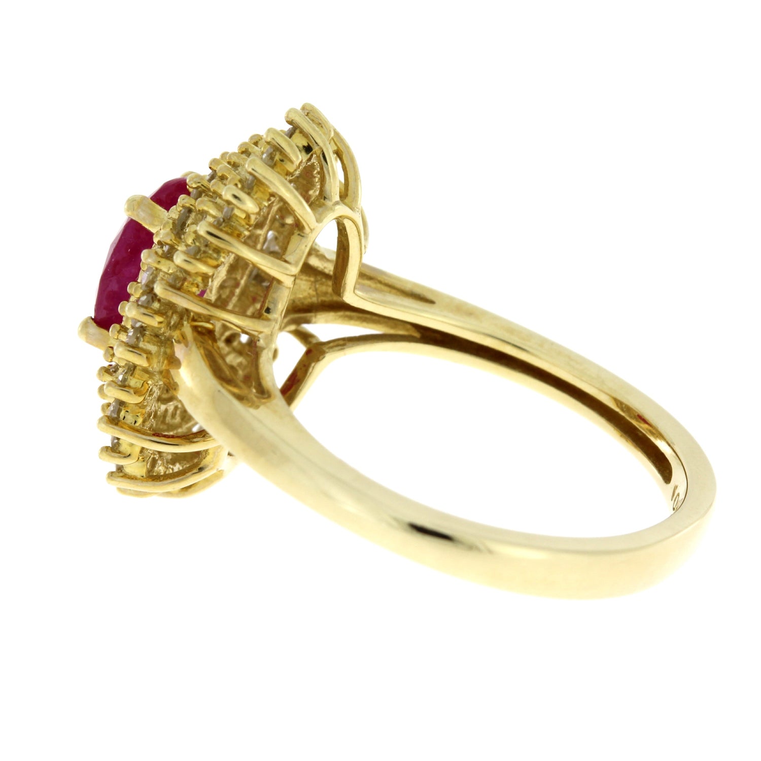 Genuine 2.05ct Ruby Diamond Ring 10KT Yellow Gold by Bids.com