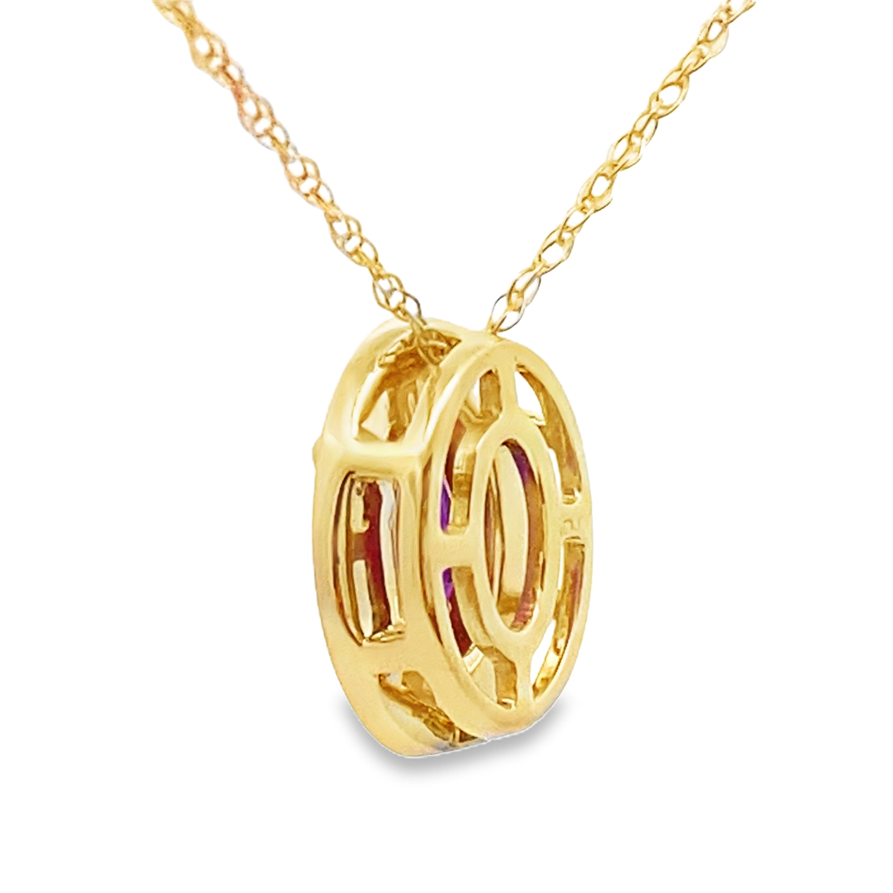Amethyst Diamond Fashion Pendants 10KT Yellow Gold by Bids.com
