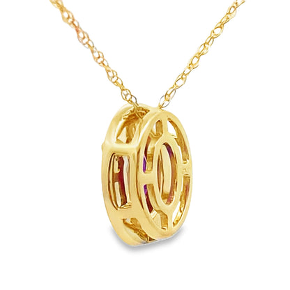 Amethyst Diamond Fashion Pendants 10KT Yellow Gold by Bids.com