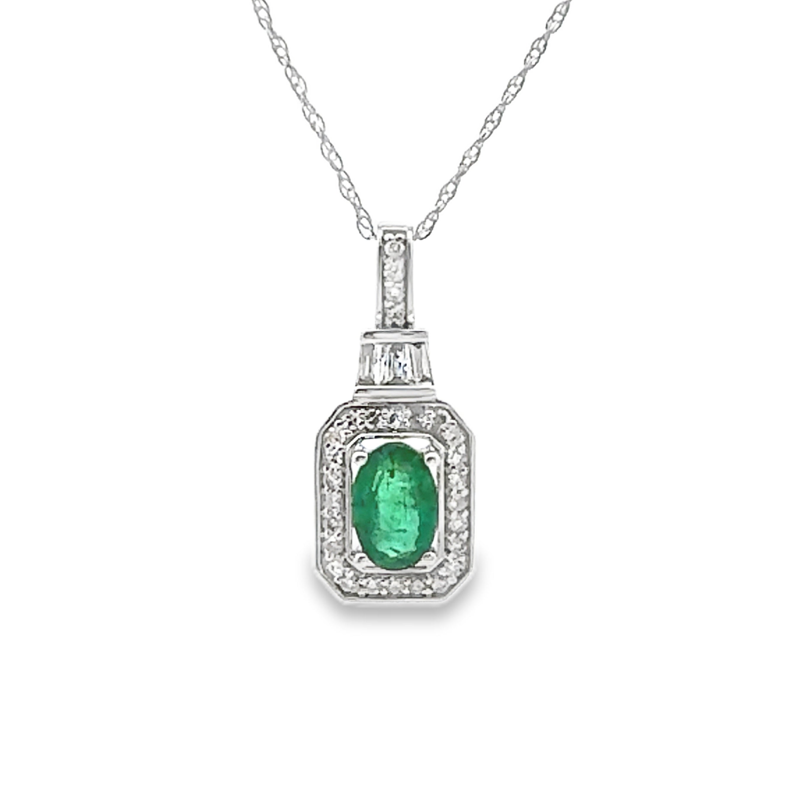 .57ct Emerald Diamond Fashion Pendants 14KT White Gold by Bids.com