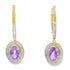 .98ct Amethyst Diamond Dangle Earrings 10KT Yellow Gold by Bids.com