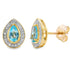 .57ct Blue Topaz Diamond Stud Earrings 10KT Yellow Gold by Bids.com