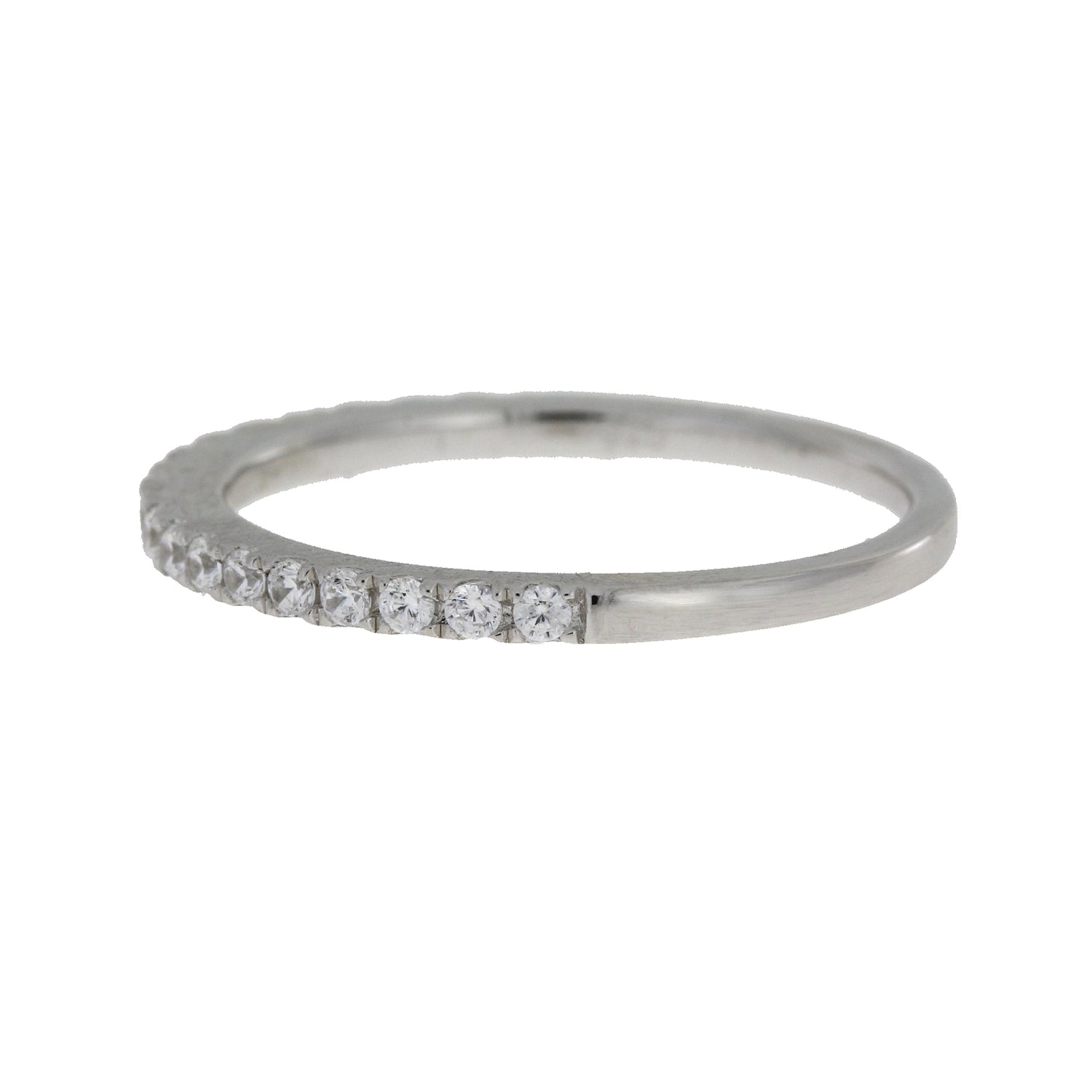 Cubic Zirconium Wedding Band Ring Sterling Silver by Bids.com