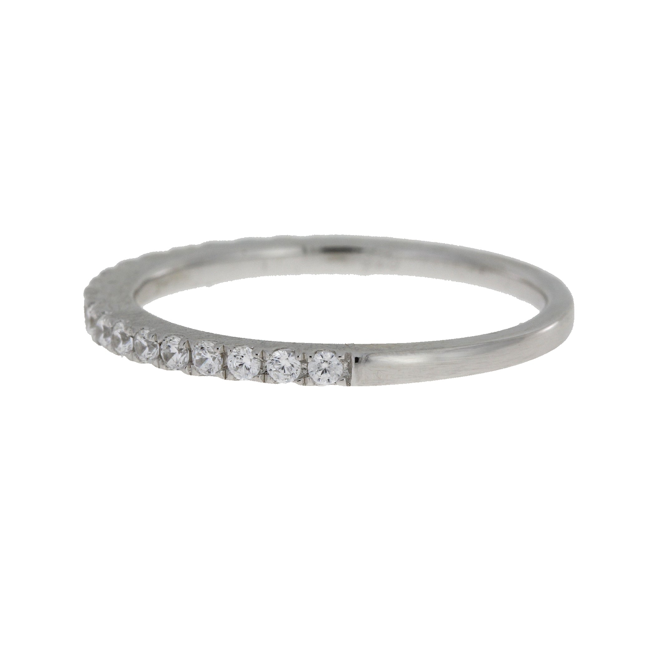 Cubic Zirconium Wedding Band Ring Sterling Silver by Bids.com