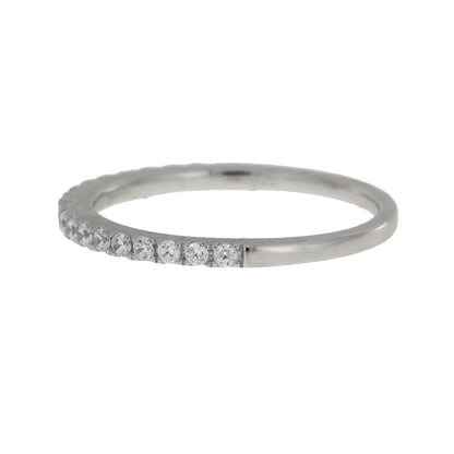 Cubic Zirconium Wedding Band Ring Sterling Silver by Bids.com