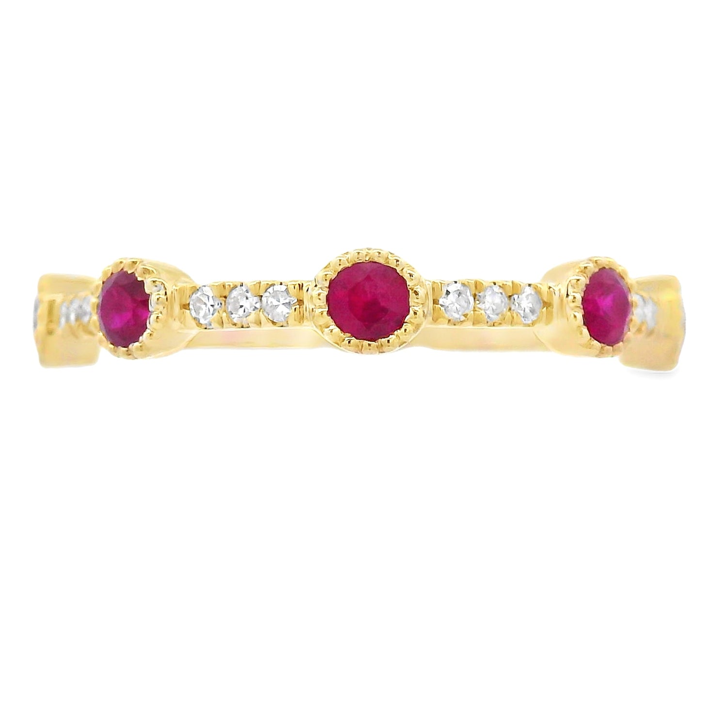 .46ct Ruby Diamond stackable band set 14KT Yellow Gold by Bids.com