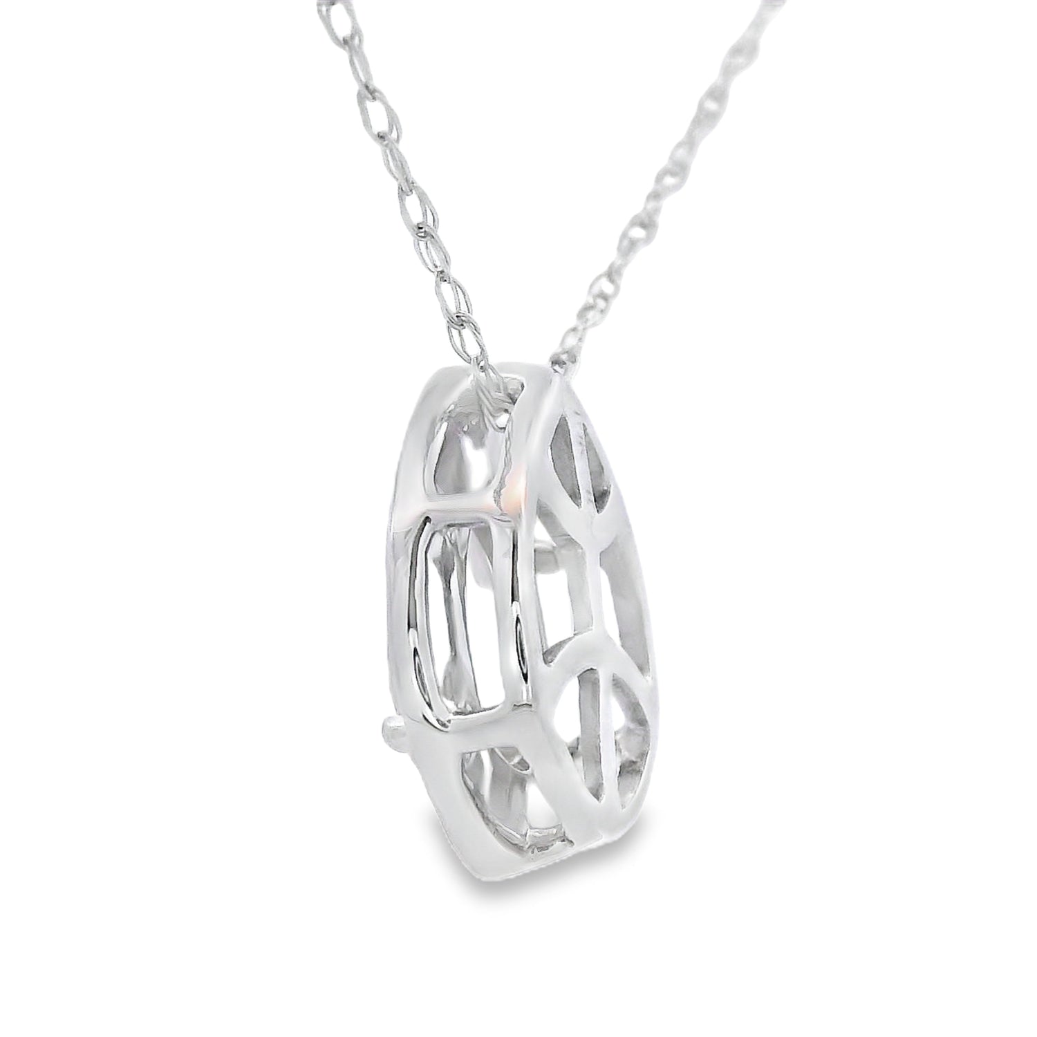 Rose Quartz Diamond Fashion Pendants 10KT White Gold