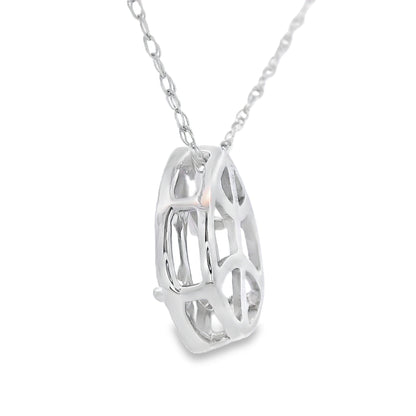 Rose Quartz Diamond Fashion Pendants 10KT White Gold