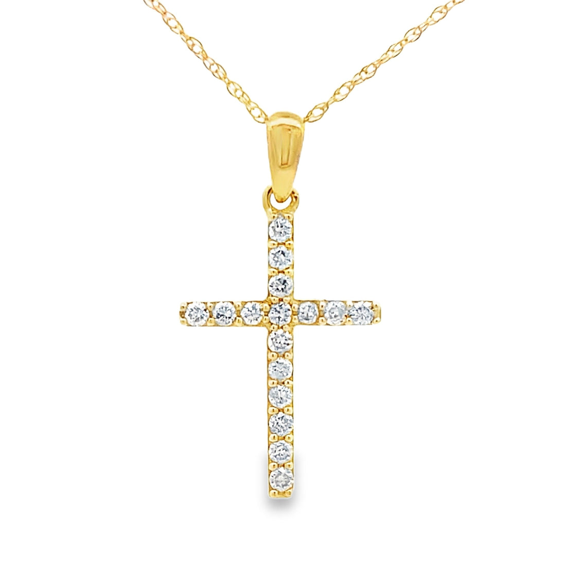 .19ct Diamond Cross Religious Pendant 14KT Yellow Gold by Bids.com