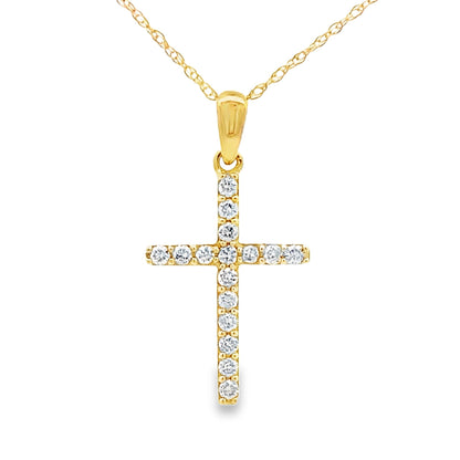 .19ct Diamond Cross Religious Pendant 14KT Yellow Gold by Bids.com