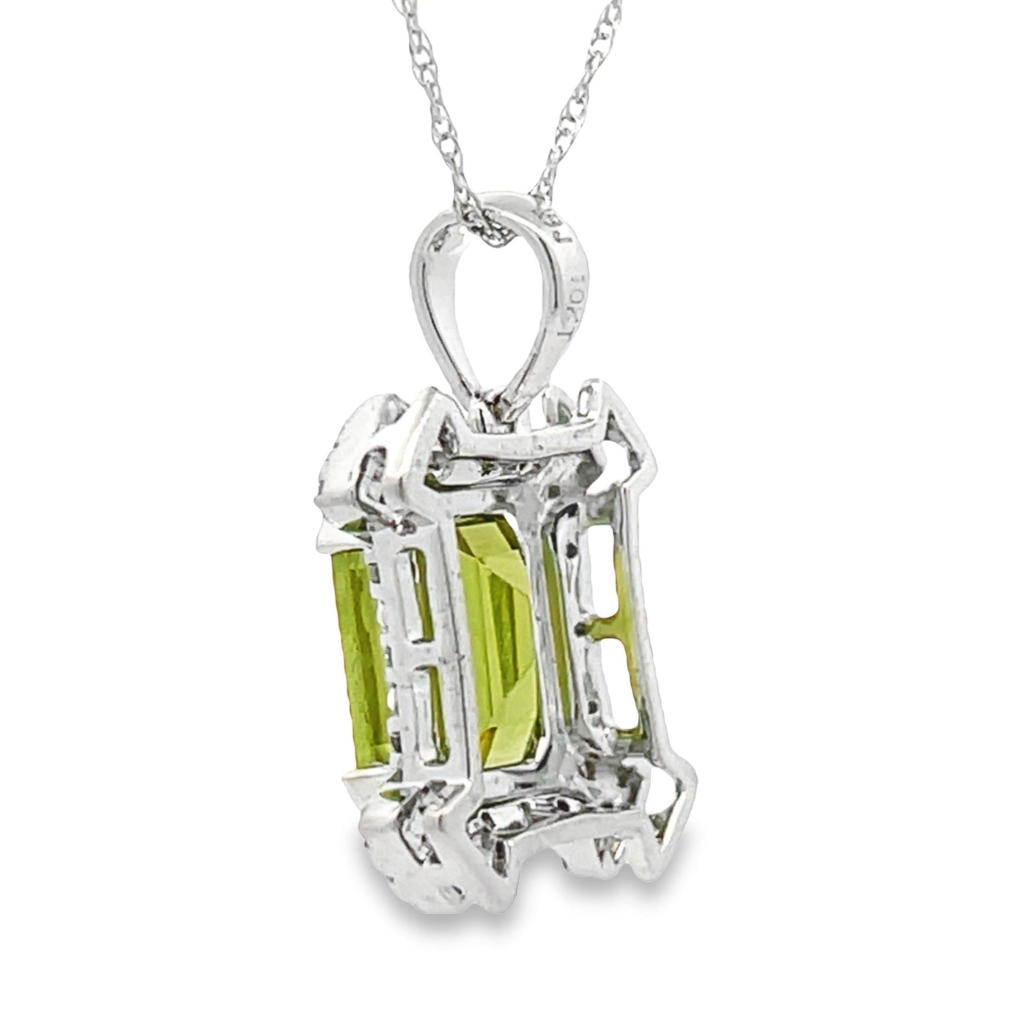 1.87ct Peridot Diamond Fashion Pendants 10KT White Gold by Bids.com