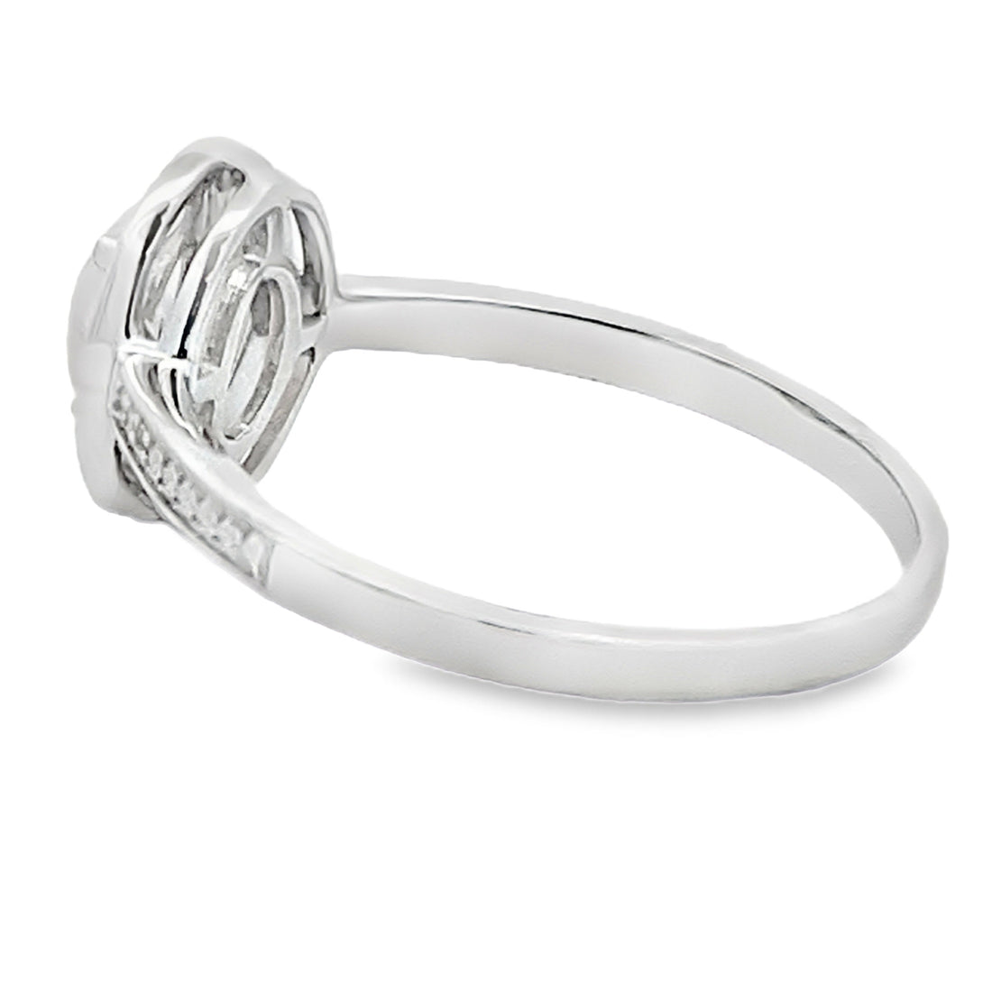 Genuine .36ct Opal Diamond Ring 10KT White Gold by Bids.com
