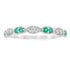 Emerald Diamond stackable band set 14KT White Gold by Bids.com