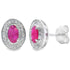 Natural .73ct Ruby Diamond Earrings 10KT White Gold by Bids.com