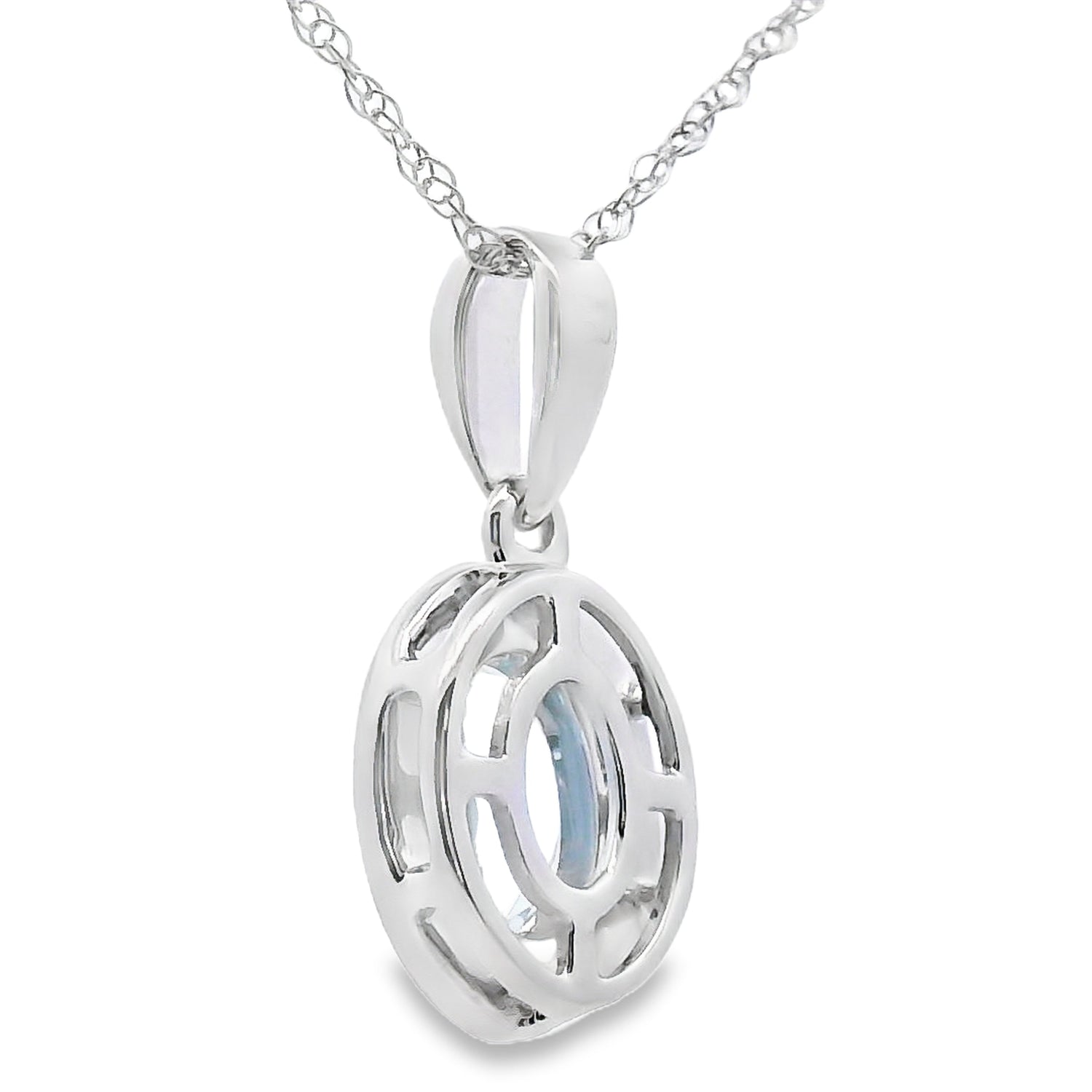 Aquamarine Diamond Fashion Pendants 10KT White Gold by Bids.com