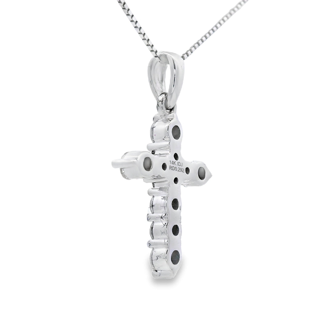 .30ct Diamond Cross Religious Pendant 14KT White Gold by Bids.com