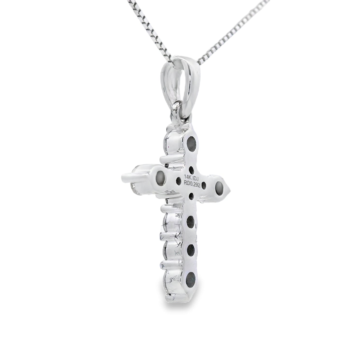 .30ct Diamond Cross Religious Pendant 14KT White Gold by Bids.com