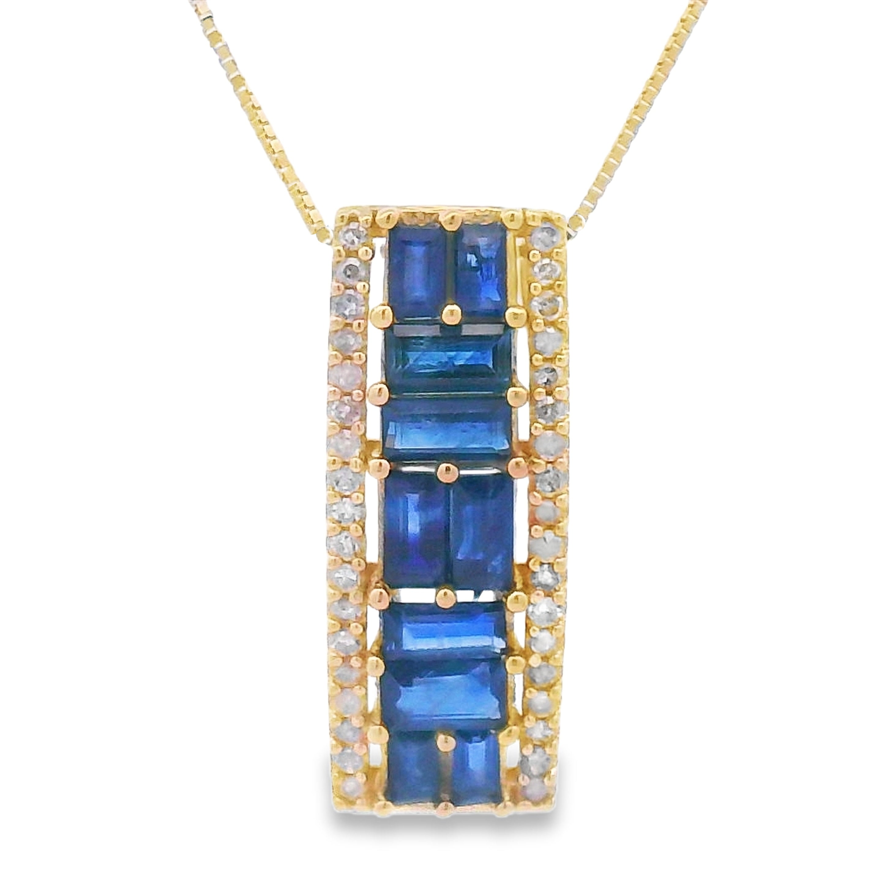 Sapphire Diamond Fashion Pendants 14KT Yellow Gold by Bids.com