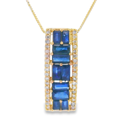Sapphire Diamond Fashion Pendants 14KT Yellow Gold by Bids.com