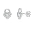 Genuine .06ct Diamond Heart Earrings Sterling Silver by Bids.com